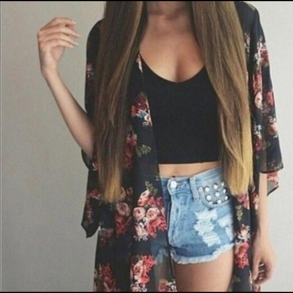 🌟HP 🌟 Floral Kimono - Picture 1 of 2